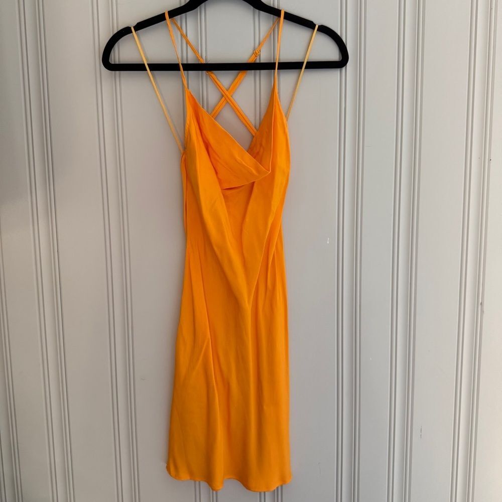 Orange 🍊 Backless Slip Dress w/Spaghetti Straps